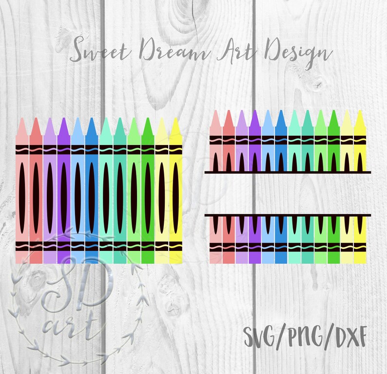 Download Crayons svg Crayon teacher svg Crayon split monogram svg | Etsy