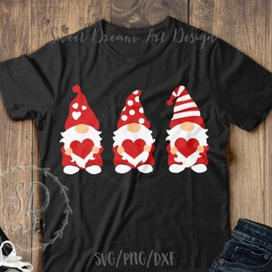 Valentine Gnomes Svg, Valentines Day Svg, Three Gnomes Svg, Gnome Svg ...