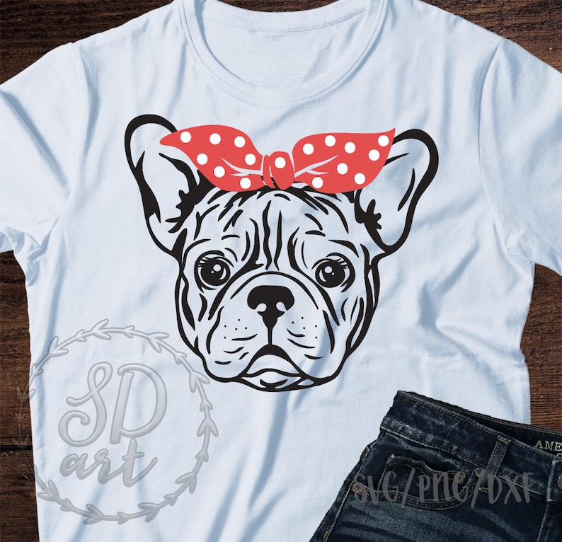 French Bulldog svg,French Bulldog with bandana svg,Bandana French Bulldog SVG,French Bulldog Dog svg file,Cricut Silhouette Dog lover svg