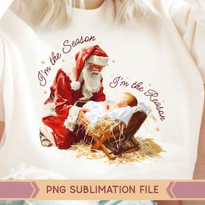 Ich bin die Jahreszeit, ich bin der Grund Png, Jesus ist der Grund für die Jahreszeit, Weihnachtszeit, Weihnachtsmann, christliche Weihnachten, religiöses Weihnachten