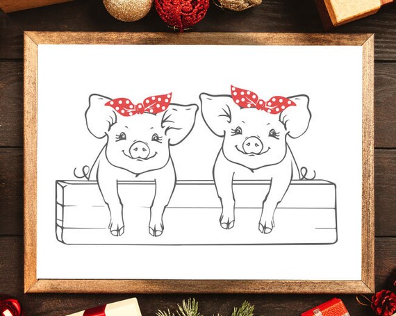 Download Cute pigs Cute Pig with Bandana svg Cute pigs svg Bandana ...