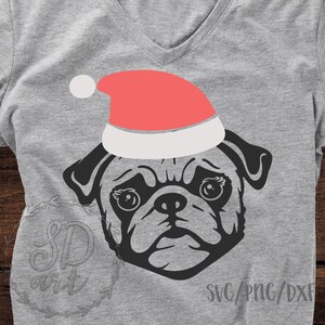 Christmas Pug Svg Christmas Dog Svg Pug Svg File Christmas Svg ...