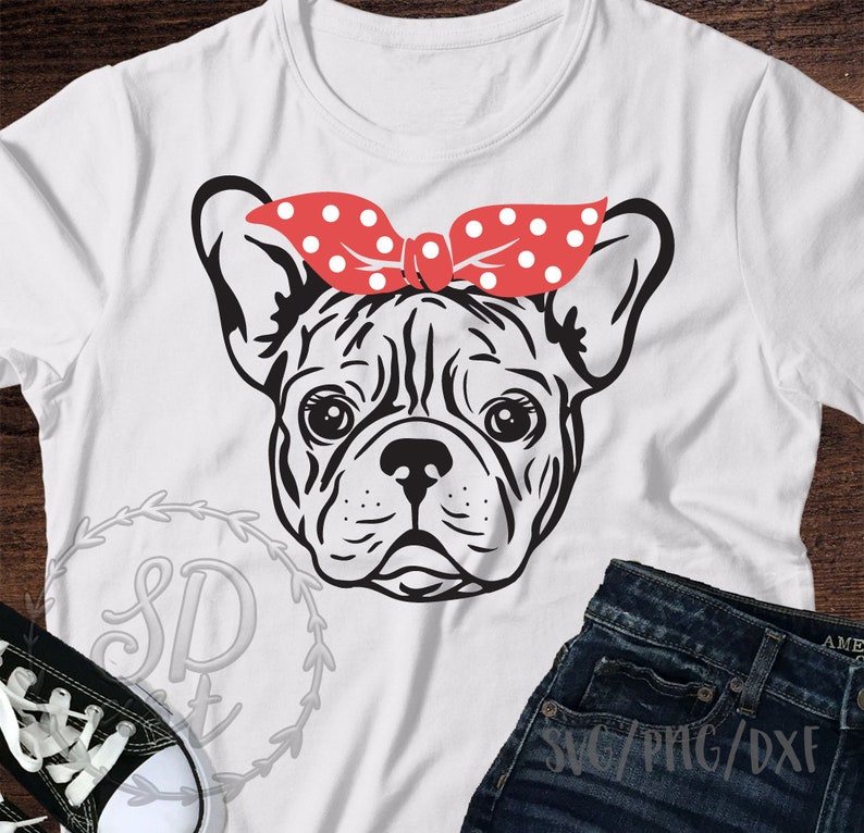 French Bulldog svg,French Bulldog with bandana svg,Bandana French Bulldog SVG,French Bulldog Dog svg file,Cricut Silhouette Dog lover svg