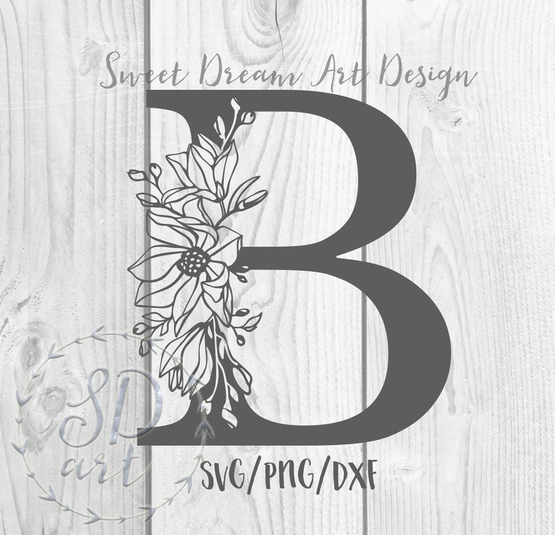 Download Floral letter B svg Monogram letter svg Decorative Initial ...