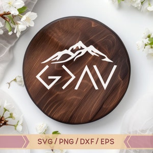 God is groter dan de hoogte- en dieptepunten SVG-bestand God is groter SVG God SVG christelijke SVG religieuze SVG berg SVG silhouet God SVG-bestand