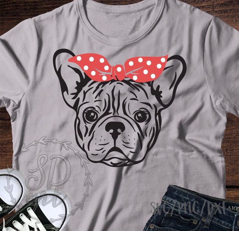 French Bulldog svg,French Bulldog with bandana svg,Bandana French Bulldog SVG,French Bulldog Dog svg file,Cricut Silhouette Dog lover svg