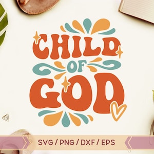 Niño de Dios SVG, Trendy Christian child svg, Retro Kids, Groovy Christian svg, Wavy Bible Quote svg, Hippie Jesus, Biblical Toddler Tee svg