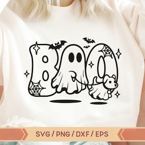BOO Geist zu Fuß Hund svg, Geist mit Hund svg, Hund Geist svg, Halloween-Geist mit Hunde svg, Geist svg, Halloween Hund svg, Hund Halloween svg