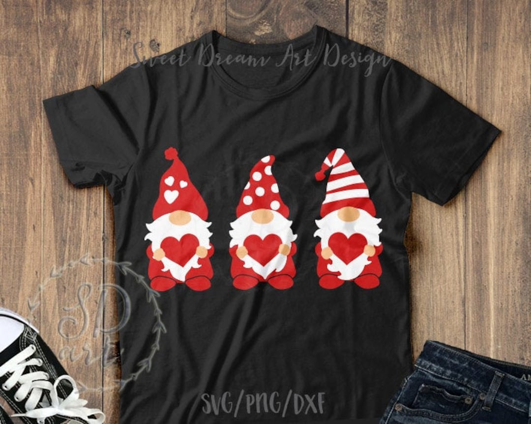 Valentine Gnomes Svg, Valentines Day Svg, Three Gnomes Svg, Gnome Svg ...
