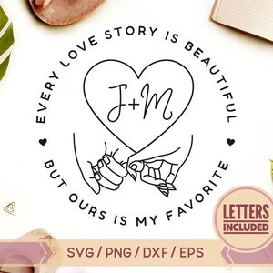 Cogidos de la mano SVG, Cada historia de amor es hermosa, Pinky Hold svg, Diseño de manos de amor, Personalizar, Día de San Valentín SVG, Amor svg, Aniversario