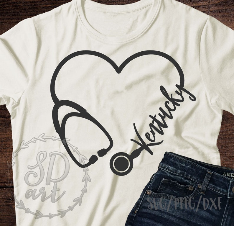 Download Kentucky Heart Stethoscope Svg Nurse Svg Heart Stethoscope Svg File Kentucky Svg Cricut Silhouette Cameo Commercial