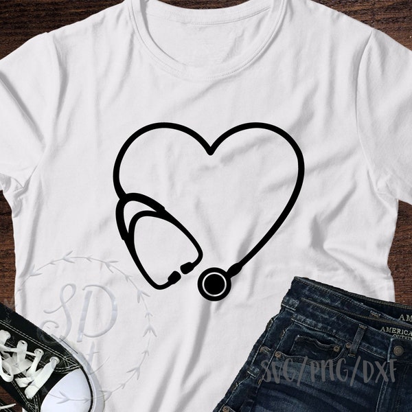 Heart Stethoscope SVG, Heart Stethoscope svg file, Medical Assistant svg, Nurse svg, Cricut, Silhouette svg, Nurse svg file cut, Heart svg