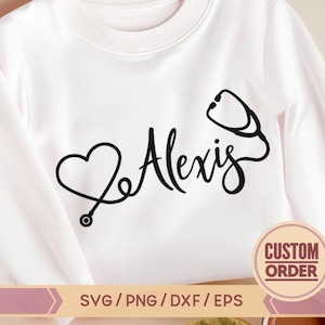 Nurse Heart Stethoscope SVG, Nurse custom order svg, Nurse Stethoscope svg, Nurse svg file, Silhouette, Nurse svg cut file, Nurse svg files
