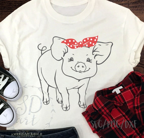 Pig With Bandana Svg Pig Svg Cute Pig Svg Bandana Pig Svg Etsy