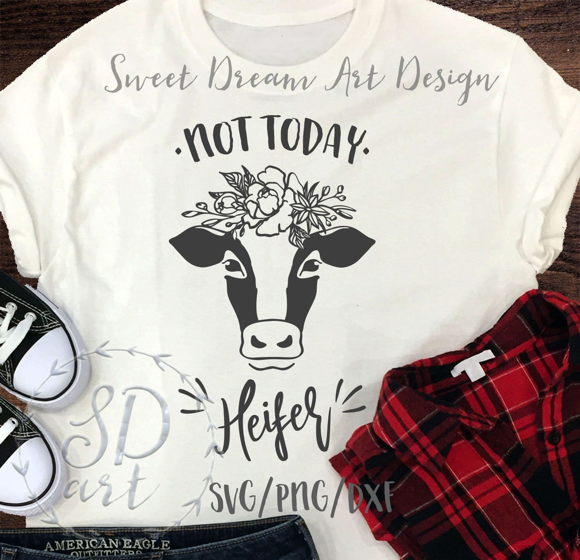 Not Today Heifer Svg File Cow With Flowers Svg Heifer With - Etsy