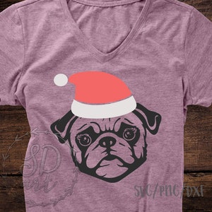 Christmas Pug Svg Christmas Dog Svg Pug Svg File Christmas Svg ...