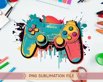 Graffiti Gaming Controller png,Game controller png, Gamer Life png, Game Controller Sublimation Design, Game ClipArt, Video Game Controller