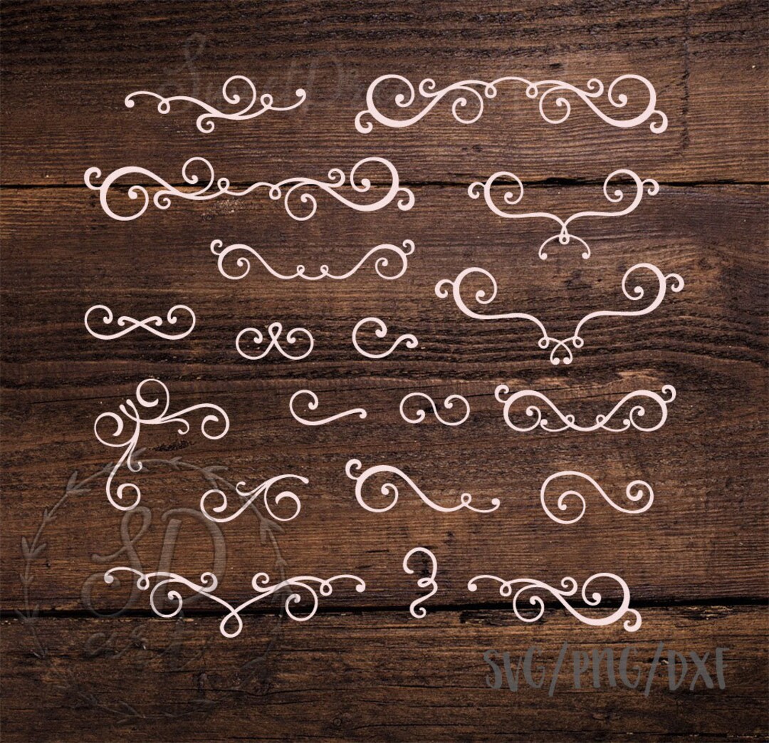 30 swoosh, swirl, swash, Vector Design Elements,SVG, PNG, Flourish,  Clipart, Digital Cutting File, Copyright Free, cricut, Illustrator