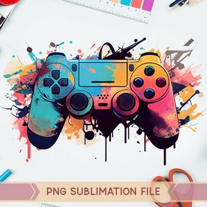 Game Controller png, Graffiti Gaming Controller png, Gamer Life png, Game Controller Sublimation Design, Game ClipArt, Videospiel Controller