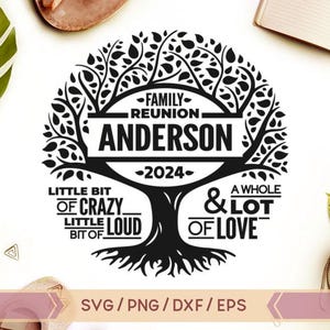 Familientreffen Baum SVG, Familientreffen SVG, Familientreffen-Shirt-Design, Familientreffen-Baum 2025, Wiedervereinigungsbaum 2025, ein bisschen verrückt