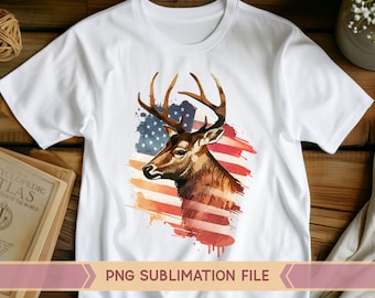 Deer American Flag Png, Deer Hunt Flag Png, Patriotic Png, Distressed USA Flag Png, Deer Hunting png, Deer USA Flag png, Father's Day png