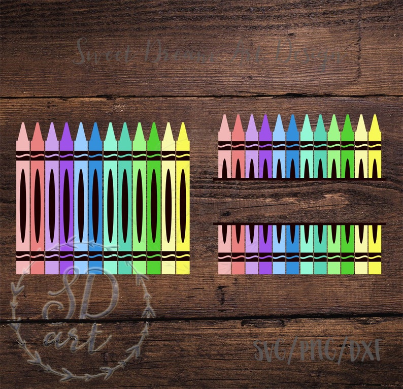 Download Crayons svg Crayon teacher svg Crayon split monogram svg | Etsy