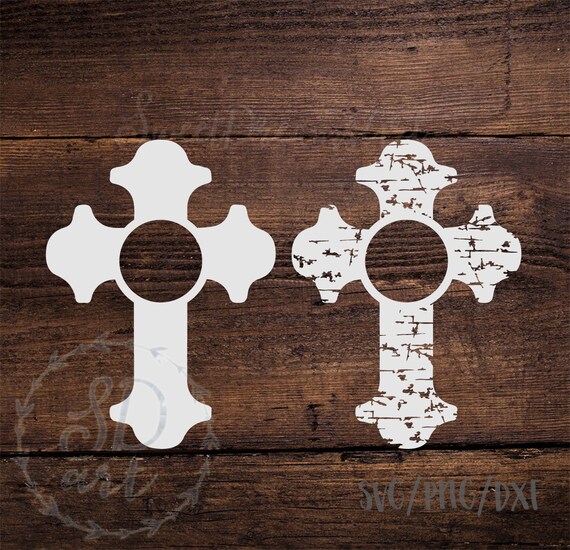 Download Free Cross Monogram Svg Grunge Cross Monogram Svg Christ Svg Etsy SVG Cut Files
