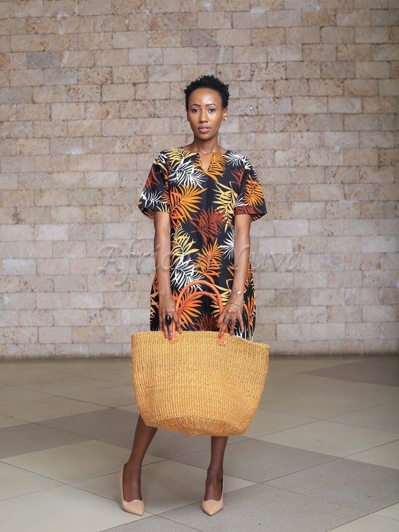 Orange Sisal Basket; Kiondo bag; African tote bag; Handbag; Sisal tote bag; African basket