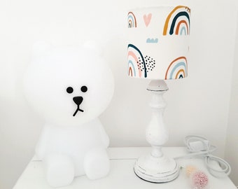 Table lamp rainbow, children's lamp, rainbow, bedside lamp wood, table lamp, lampshade, lamp base wood, lamp, children's room