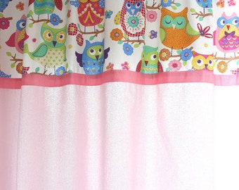 Cortina Infantil Buhos rosa 140 x 240 cm