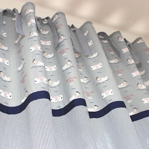 Tenda Maritim barche di carta teddys striscia blu vela tende sciarpa ragazzi camera camera vivaio tende bambini sailboot
