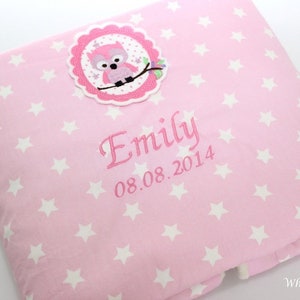 Baby Blanket Star Owl, Forest Animals, Animals, Stars, Teddy Fur, Pink, Cuddly Blanket, Stroller Blanket, Maxi Cosi Blanket, Cradle, Personalized