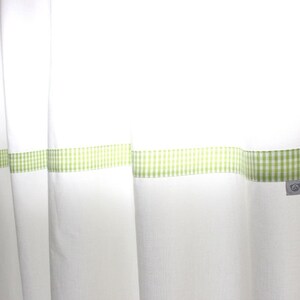 Cortina crema vichy verde con bucles 140 x 240 imagen 3