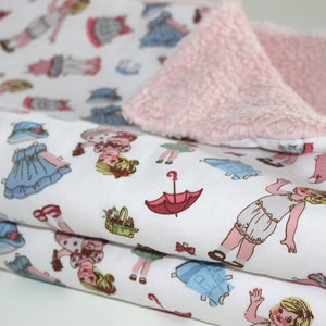 Baby blanket teddy fur dolls little girl cotton with name cuddly blanket children&#39;s nursery stroller blanket duvet personalized