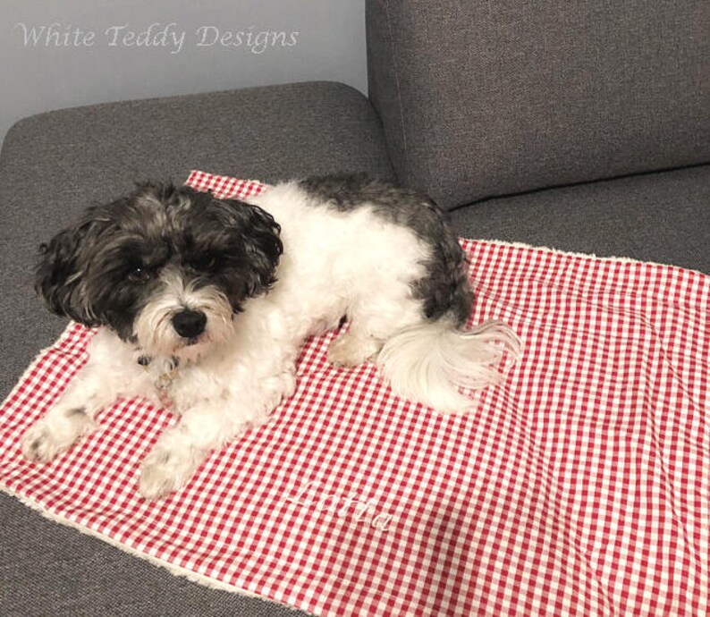 Hundedecke Teddyfell Vichy Karo rot/weiss Kuscheldecke Hund Etsy