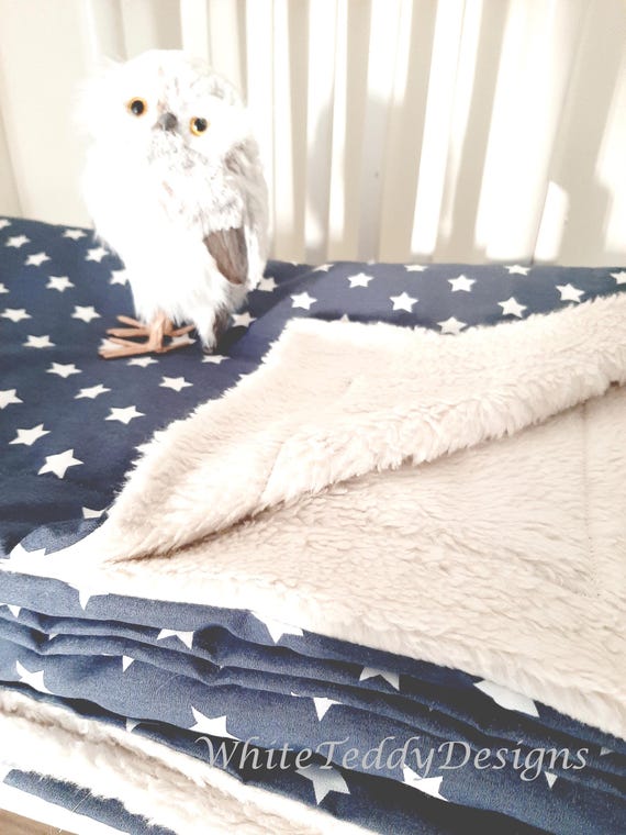 Kuscheldecke XXL Maxi Sterne grau/weiss, Tagesdecke, Decke, Sterne, Sofadecke, Bettüberwurf, Teddyfell, Baumwolle, Bettdecke