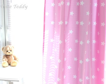 Curtains Maxi Stars Rosa/white 140 x 240