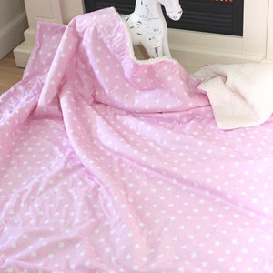 Dreamlike cuddly blanket XXL, stars pink, bedspread, duvet, sofa blanket, bed cover, children's blanket, throwover image 4