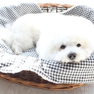 Dog blanket Teddyfell Vichy Check black/white Cuddly blanket Dog Basket blanket dog blanket Plush blanket Animal blanket Puppy blanket