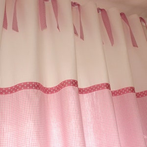 Gordijn Vichy Karo Rosa/witte gordijnen sjaal kwekerij babykamer meisje kamer gordijnen gordijnen kinderen