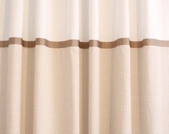 Vorhang Vichy Karo beige weiss Gardine Vorhänge Schal Kinderzimmer Jungenzimmer Babyzimmer curtains children