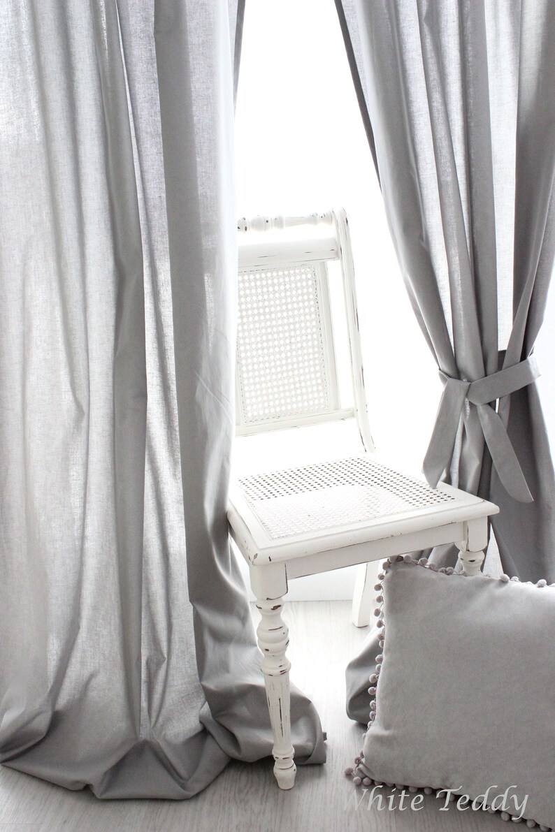 Curtain Home Grey with Raff Holder 140 x 240 image 4