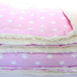 Dreamlike cuddly blanket XXL, stars pink, bedspread, duvet, sofa blanket, bed cover, children's blanket, throwover image 2