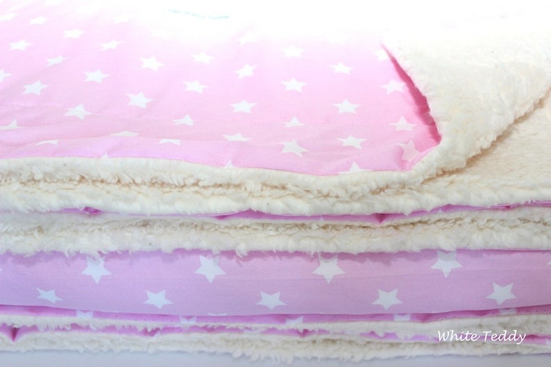 Dreamlike cuddly blanket XXL, stars pink, bedspread, duvet, sofa blanket, bed cover, children's blanket, throwover image 2