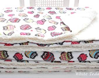 NOT AVAILABLE - Fabric sold out! Fantastic cuddly blanket XXL Owl Love