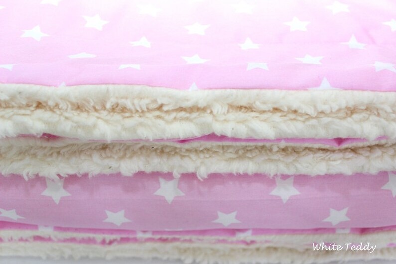 Dreamlike cuddly blanket XXL, stars pink, bedspread, duvet, sofa blanket, bed cover, children's blanket, throwover image 1