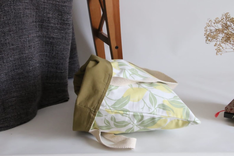Washable Grocery Bag Lemon Bag Cotton Shopping Bag Shopper Bag Reusable Shopping Bag Foldable Shopping Bag Cloth Grocery Bag