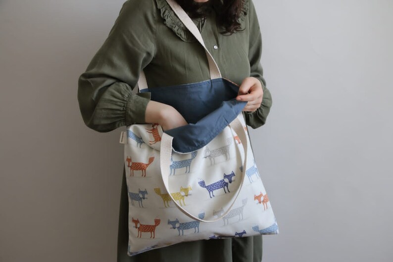 Fox Tote Foldable Shopping Bag Reusable Grocery Bag Cloth Bag Market Tote Washable Shopping Bag Eco Friendly Shoulder Bag Useful Gift