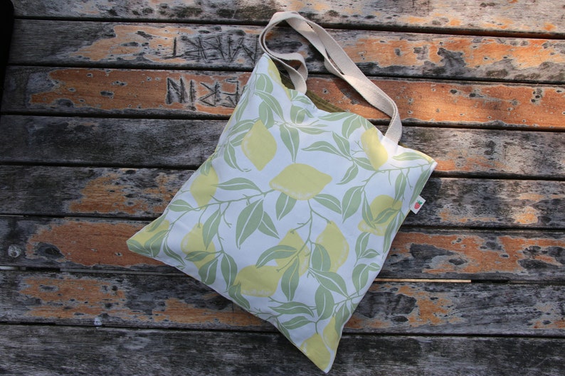 Washable Grocery Bag Lemon Bag Cotton Shopping Bag Shopper Bag Reusable Shopping Bag Foldable Shopping Bag Cloth Grocery Bag