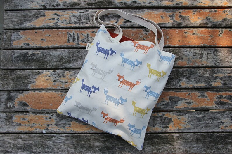 Fox Tote Foldable Shopping Bag Reusable Grocery Bag Cloth Bag Market Tote Washable Shopping Bag Eco Friendly Shoulder Bag Useful Gift